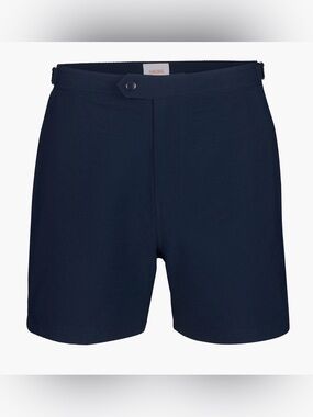 SWIMS Sola Seersucker Swim Shorts Navy Blue  Sz 34